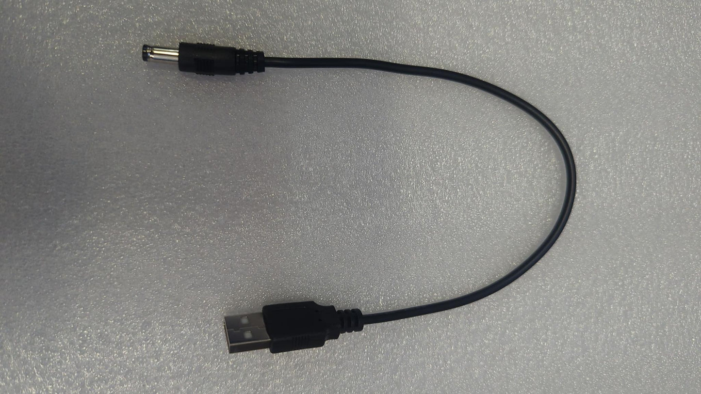 5V USB-A to 5.5x2.1mm barrel connector